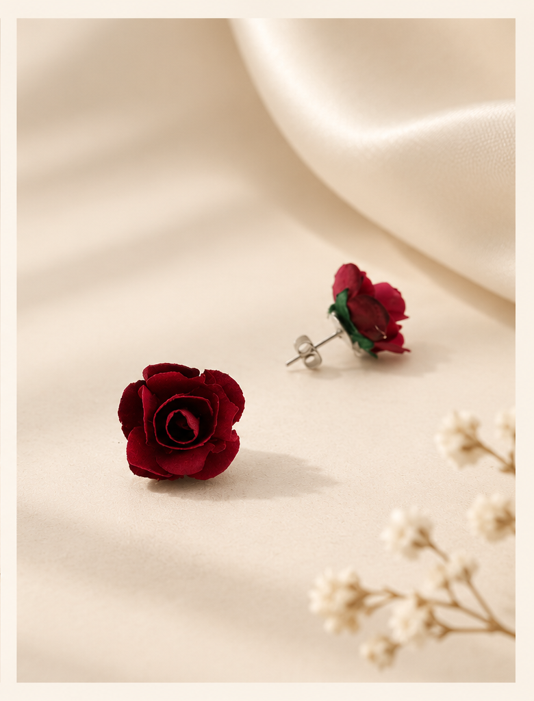 گوشواره رز قرمز